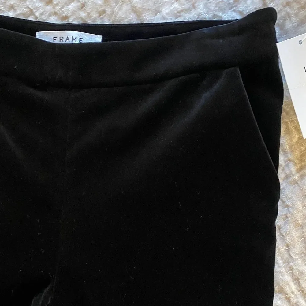 Black Velvet Flare Pants - Picture 4 of 9